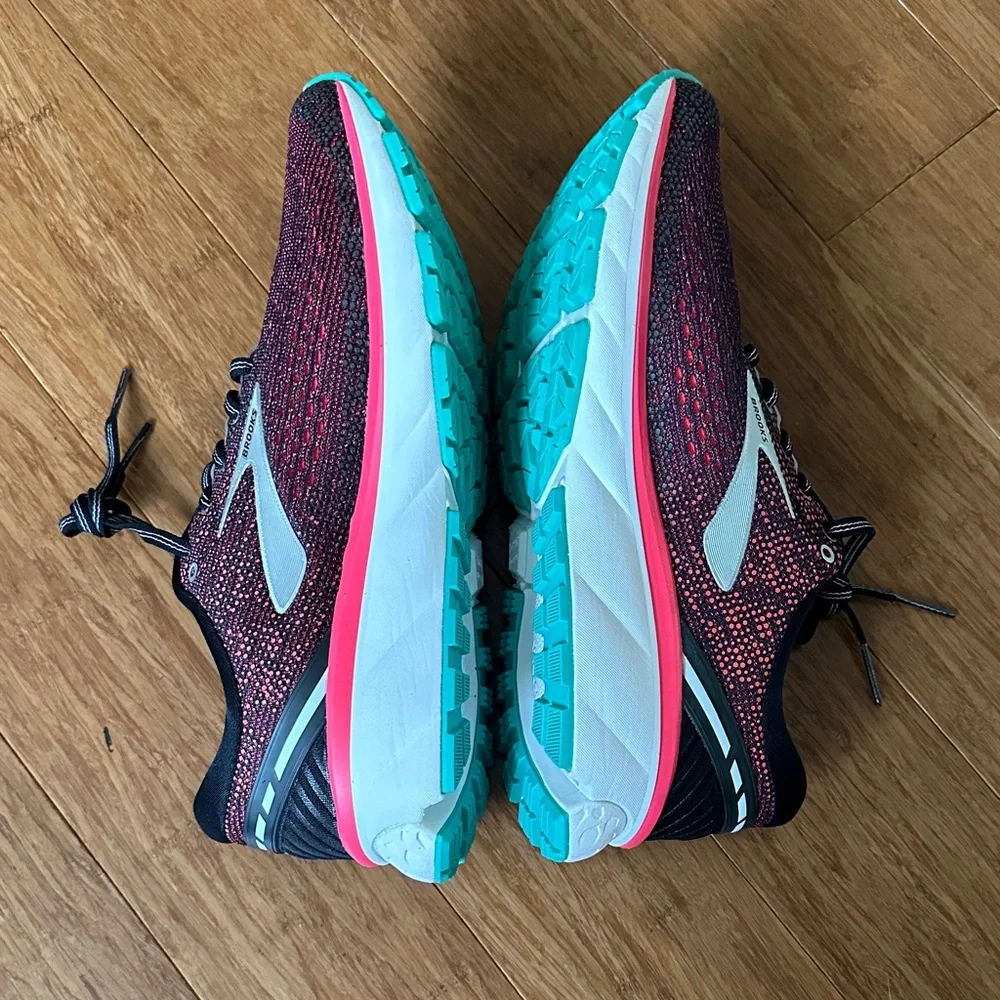 Brooks Women's Running Sneakers — Pink and Black with Teal Accents